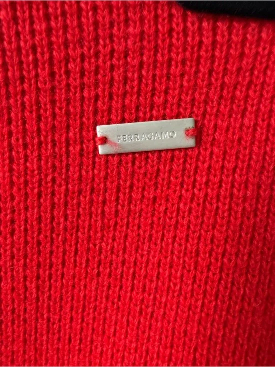♥️♥️♥️ Salvatore Ferragamo wool/cashmere red A-line skirt size M/L - Picture 11 of 11